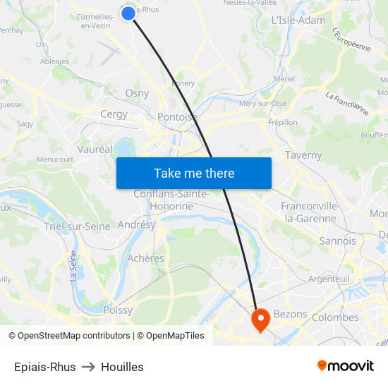 Epiais-Rhus to Houilles map