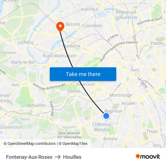 Fontenay-Aux-Roses to Houilles map