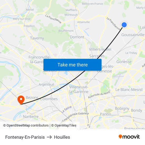 Fontenay-En-Parisis to Houilles map