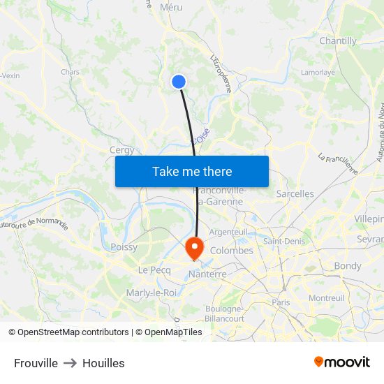 Frouville to Houilles map