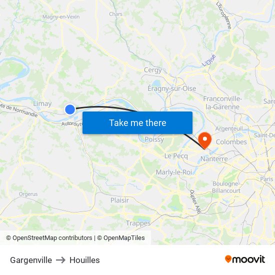 Gargenville to Houilles map