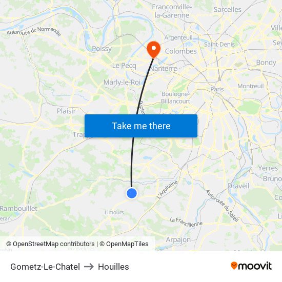 Gometz-Le-Chatel to Houilles map