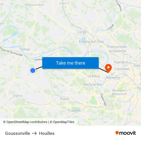 Goussonville to Houilles map