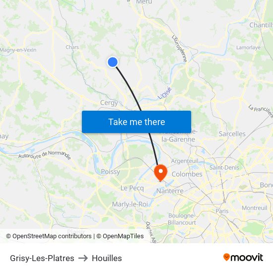 Grisy-Les-Platres to Houilles map