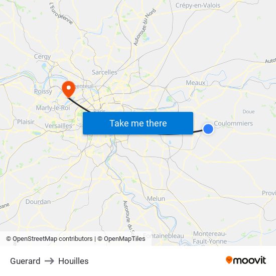 Guerard to Houilles map