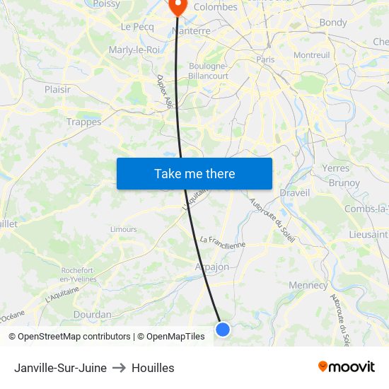 Janville-Sur-Juine to Houilles map