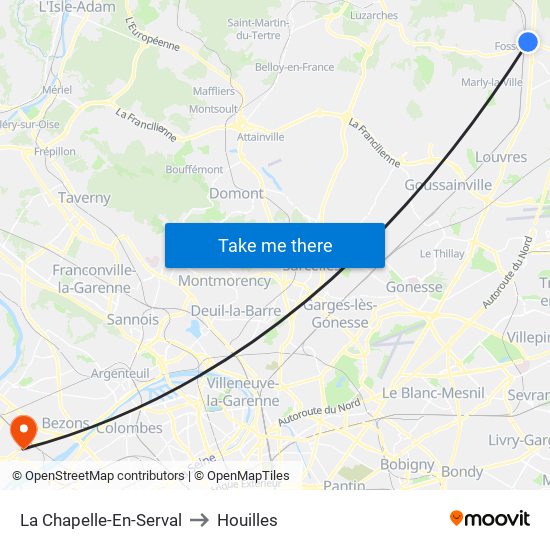 La Chapelle-En-Serval to Houilles map