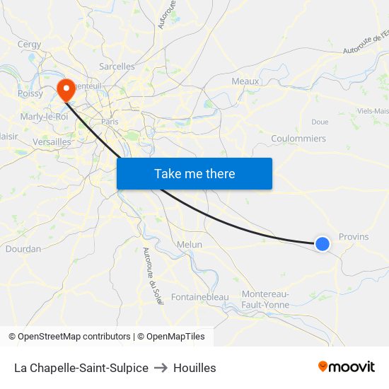 La Chapelle-Saint-Sulpice to Houilles map