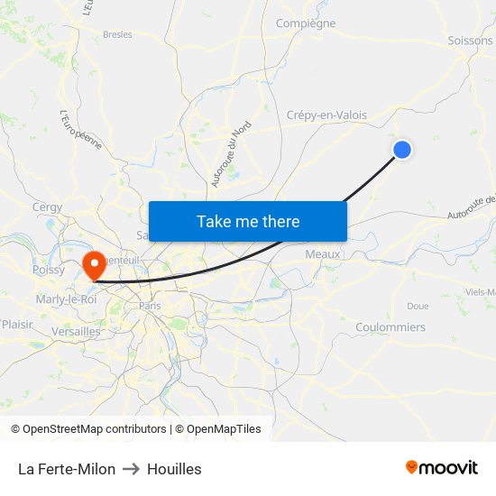 La Ferte-Milon to Houilles map