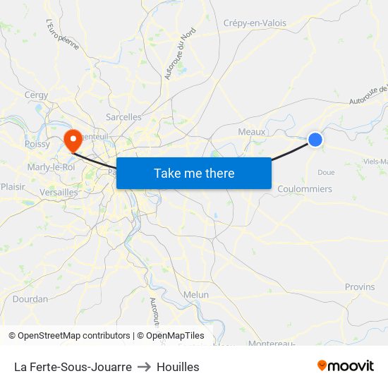 La Ferte-Sous-Jouarre to Houilles map