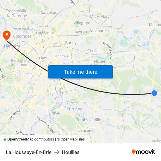 La Houssaye-En-Brie to Houilles map