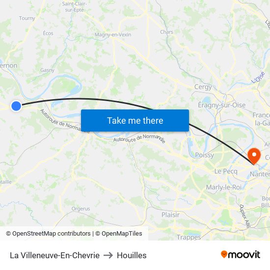 La Villeneuve-En-Chevrie to Houilles map