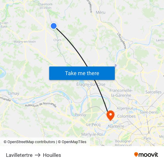 Lavilletertre to Houilles map