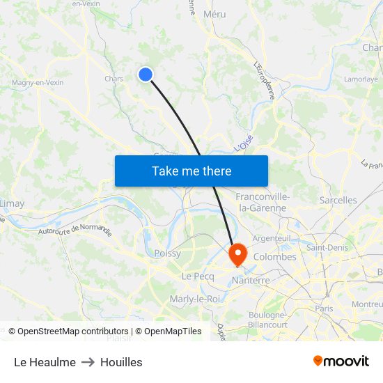 Le Heaulme to Houilles map