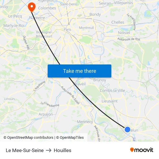 Le Mee-Sur-Seine to Houilles map