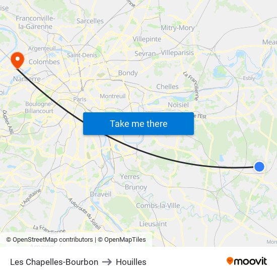 Les Chapelles-Bourbon to Houilles map