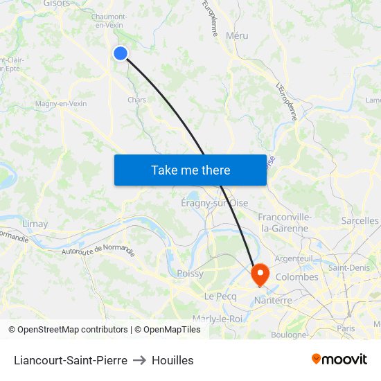 Liancourt-Saint-Pierre to Houilles map