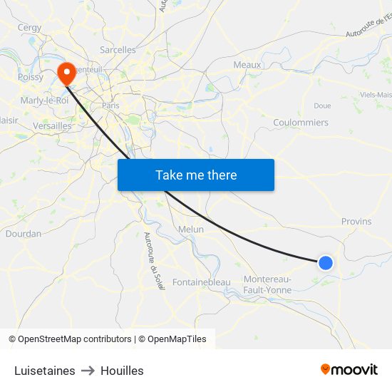 Luisetaines to Houilles map