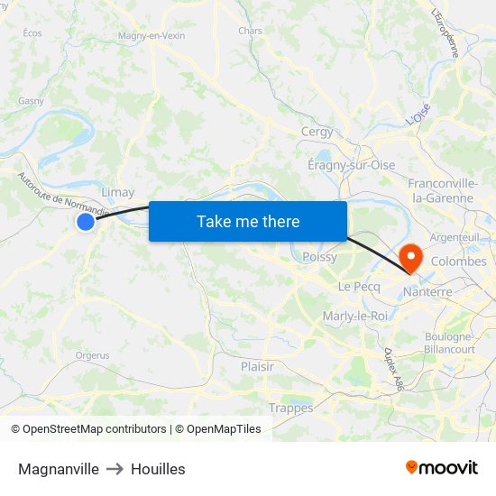 Magnanville to Houilles map