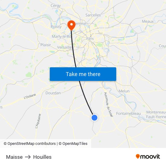 Maisse to Houilles map