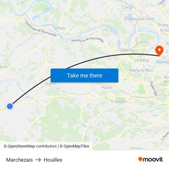 Marchezais to Houilles map