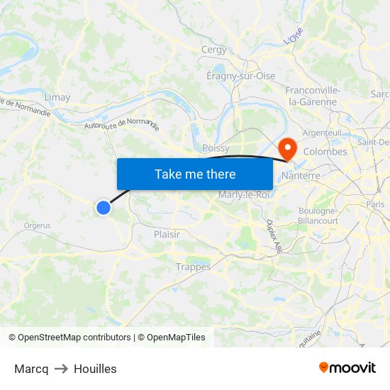 Marcq to Houilles map