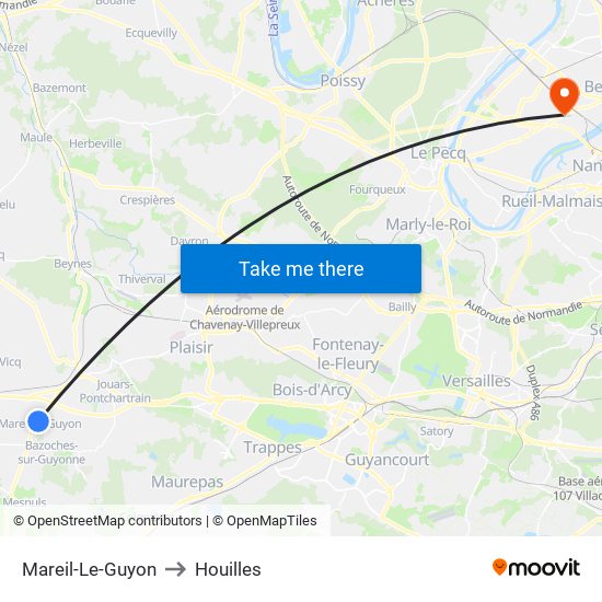 Mareil-Le-Guyon to Houilles map