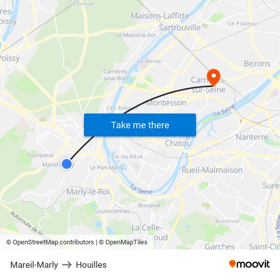 Mareil-Marly to Houilles map