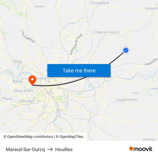 Mareuil-Sur-Ourcq to Houilles map