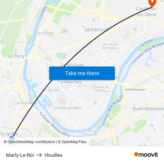 Marly-Le-Roi to Houilles map