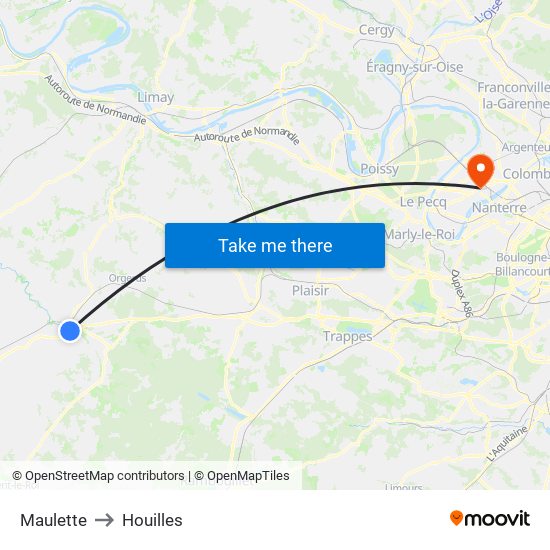 Maulette to Houilles map