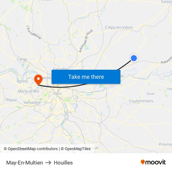 May-En-Multien to Houilles map