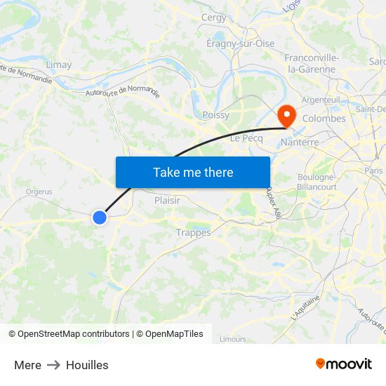 Mere to Houilles map