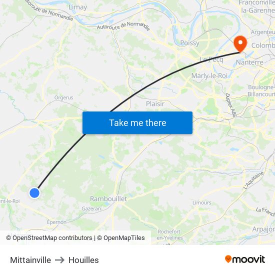 Mittainville to Houilles map
