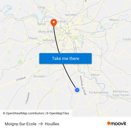 Moigny-Sur-Ecole to Houilles map