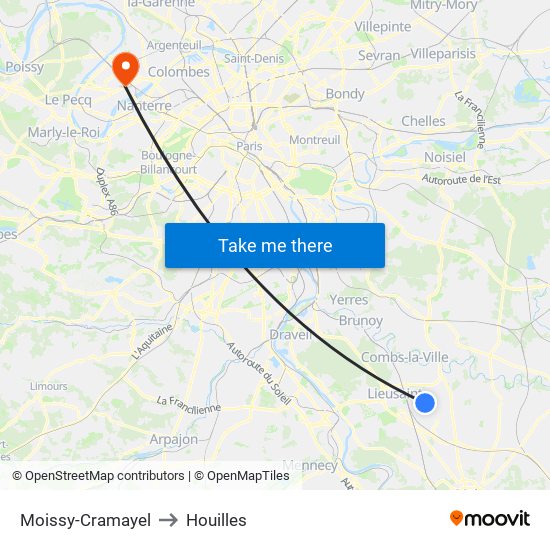 Moissy-Cramayel to Houilles map