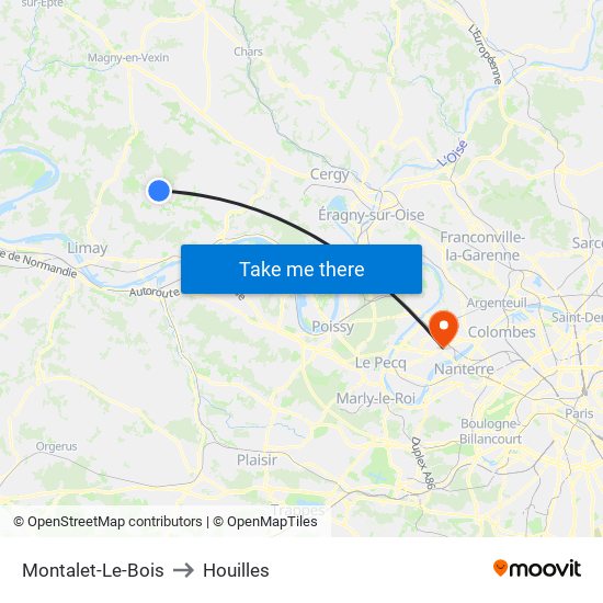 Montalet-Le-Bois to Houilles map