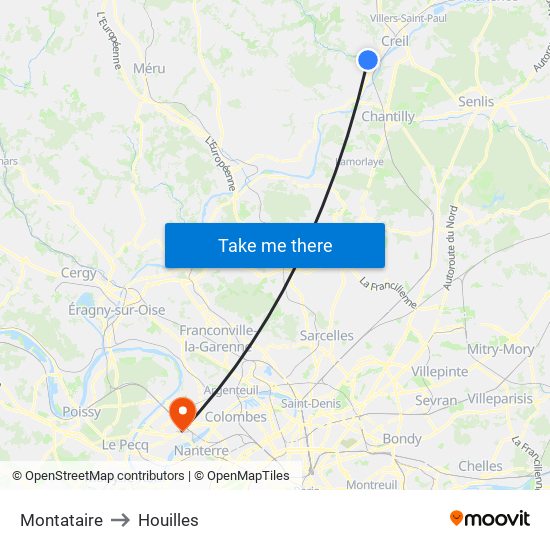 Montataire to Houilles map