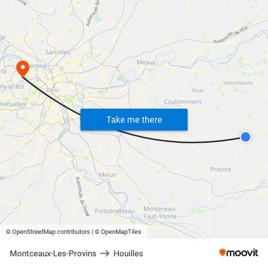 Montceaux-Les-Provins to Houilles map