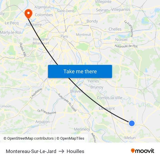 Montereau-Sur-Le-Jard to Houilles map