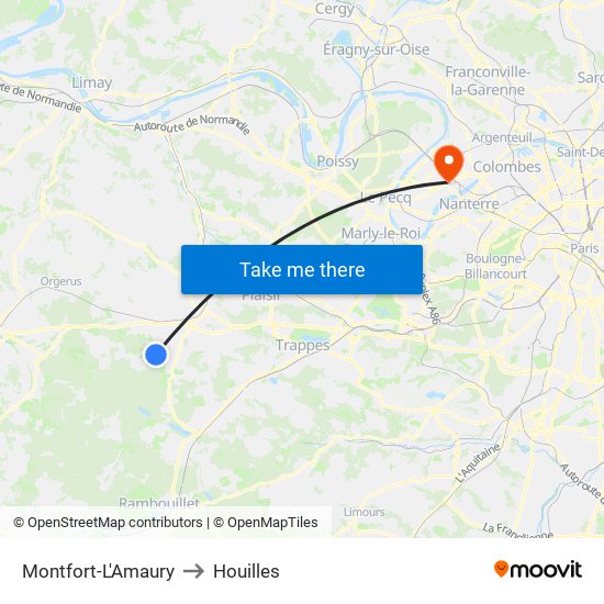 Montfort-L'Amaury to Houilles map