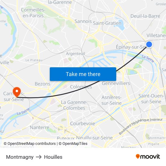 Montmagny to Houilles map