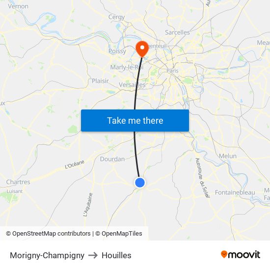 Morigny-Champigny to Houilles map
