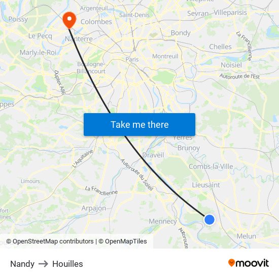 Nandy to Houilles map