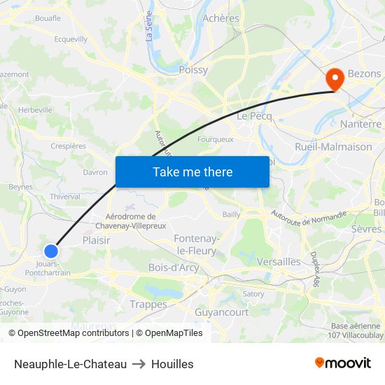 Neauphle-Le-Chateau to Houilles map