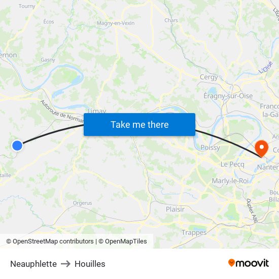 Neauphlette to Houilles map
