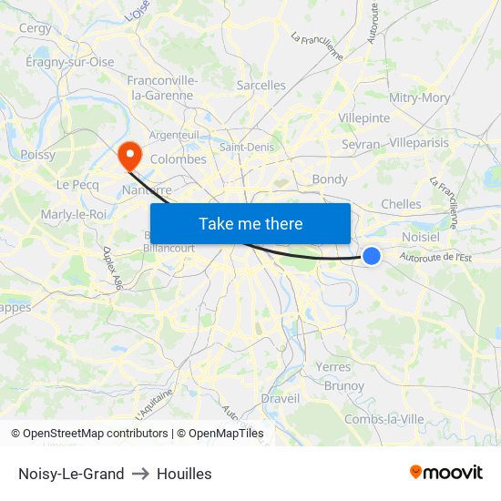 Noisy-Le-Grand to Houilles map