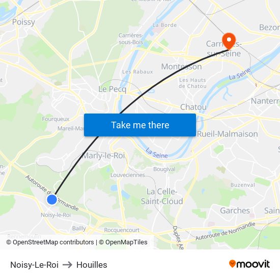 Noisy-Le-Roi to Houilles map