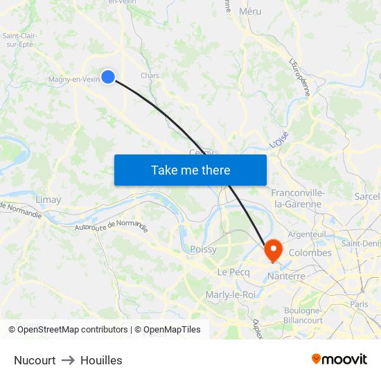 Nucourt to Houilles map