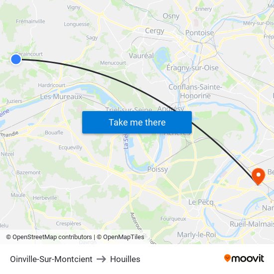 Oinville-Sur-Montcient to Houilles map